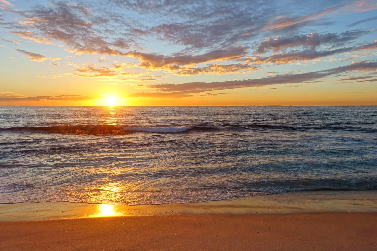 A wide, calm horizon